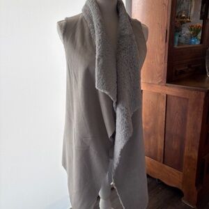 Beautiful faux suede/knit ice blue vest NWT